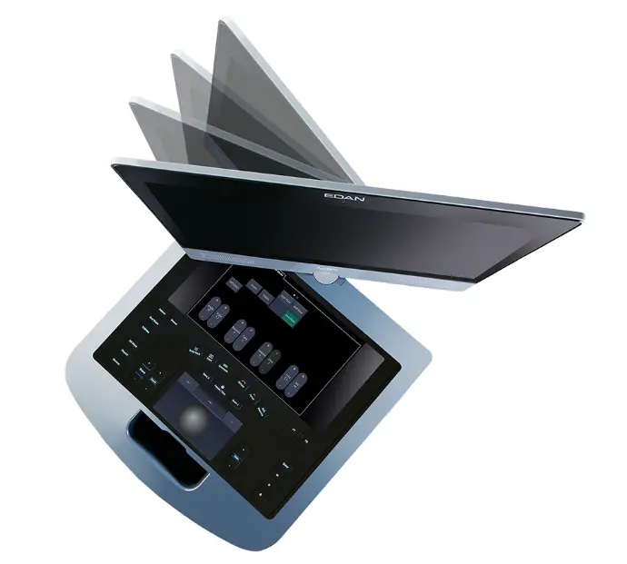 Ecógrafo AX8 de Edan con diseño ergonómico y cuerpo ligero